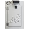 Porte automatique solaire avec dessin gravé.