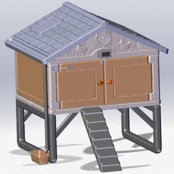 Chicken-Groom Poulailler Cot-Cot-Cottage avec un Chicken Groom installé