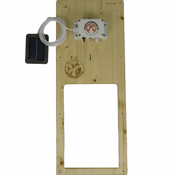 Automatic door for wooden chicken coop remote solar cell