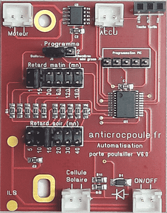 Le circuit imprimé du module de fermeture automatique pour poulailler