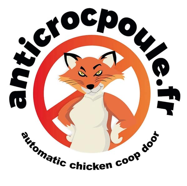 Anticrocpoule logo mark of the Watch the ON - Off button and the braid coil of the automatic chicken coop closure